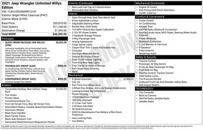 2021 Jeep Wrangler Unlimited Willys