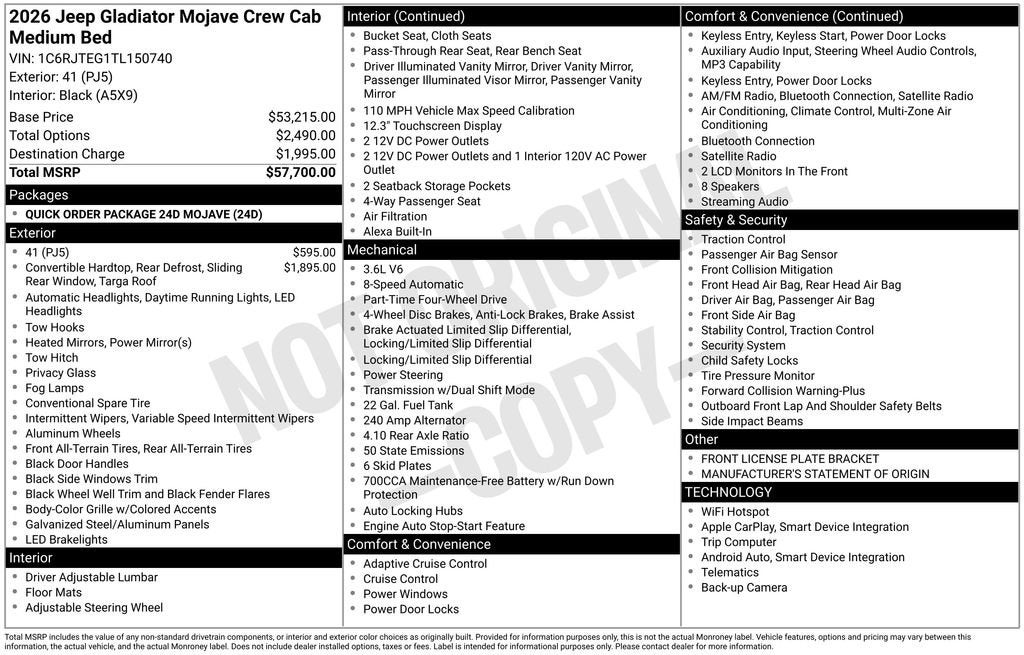 2026 Jeep Gladiator Base