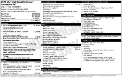 2023 Chevrolet Corvette Stingray 3LT