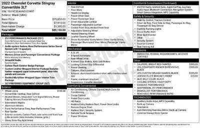 2022 Chevrolet Corvette Stingray 3LT