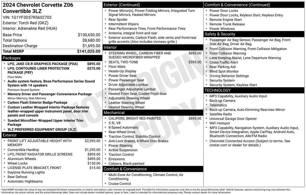 2024 Chevrolet Corvette Z06 3LZ