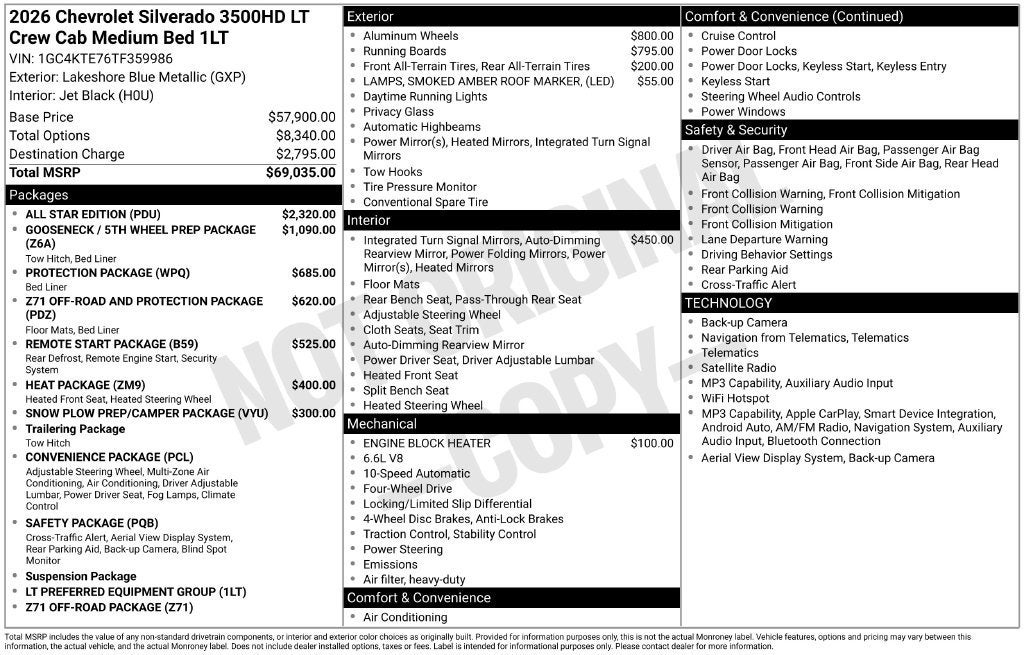 2026 Chevrolet Silverado 3500 HD LT