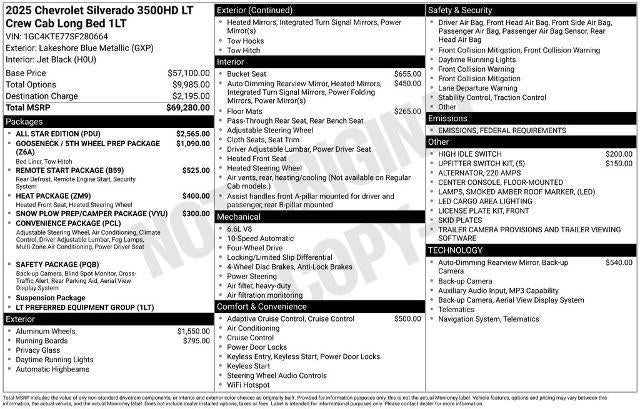 2025 Chevrolet Silverado 3500 HD LT DRW