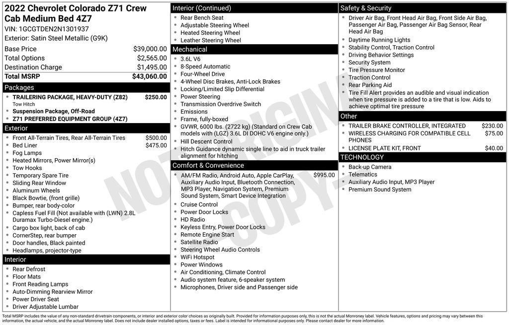 2022 Chevrolet Colorado Z71