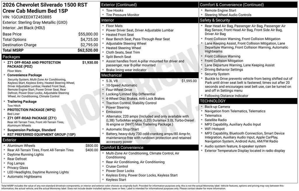 2026 Chevrolet Silverado 1500 RST