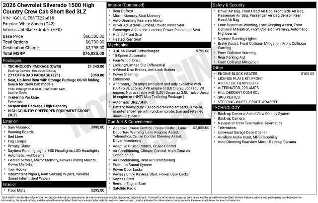 2026 Chevrolet Silverado 1500 High Country