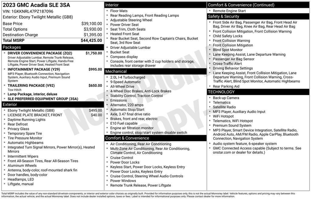 2023 GMC Acadia SLE