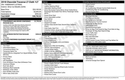 2018 Chevrolet Traverse LT Cloth