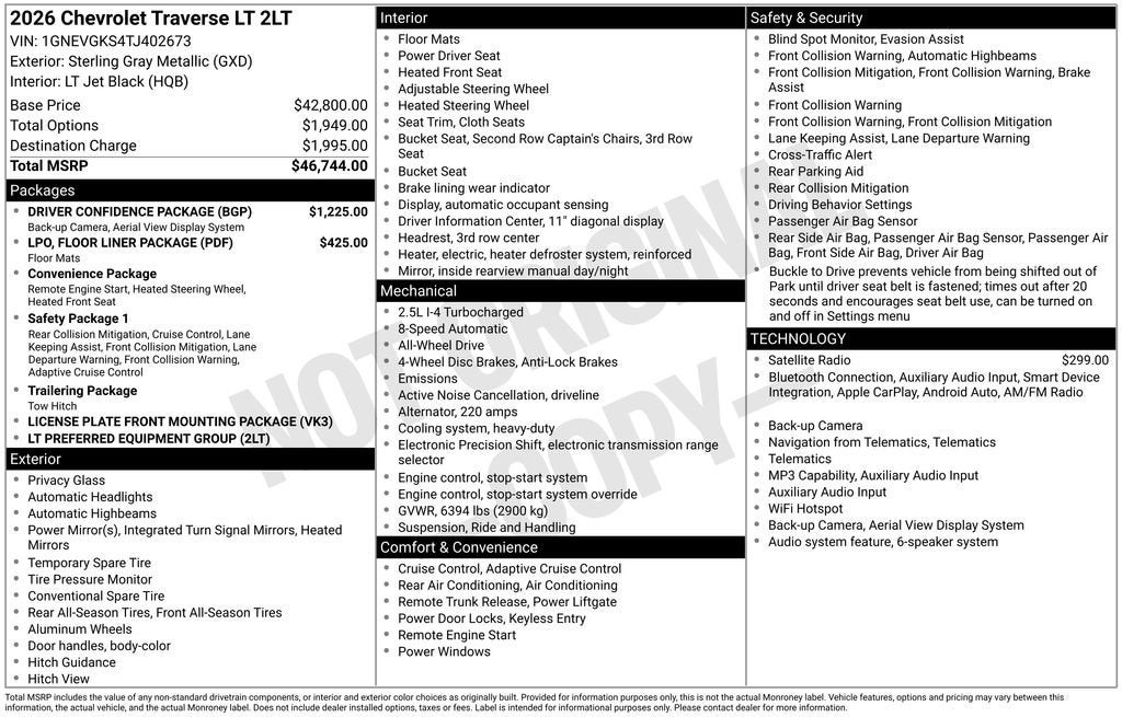 2026 Chevrolet Traverse LT