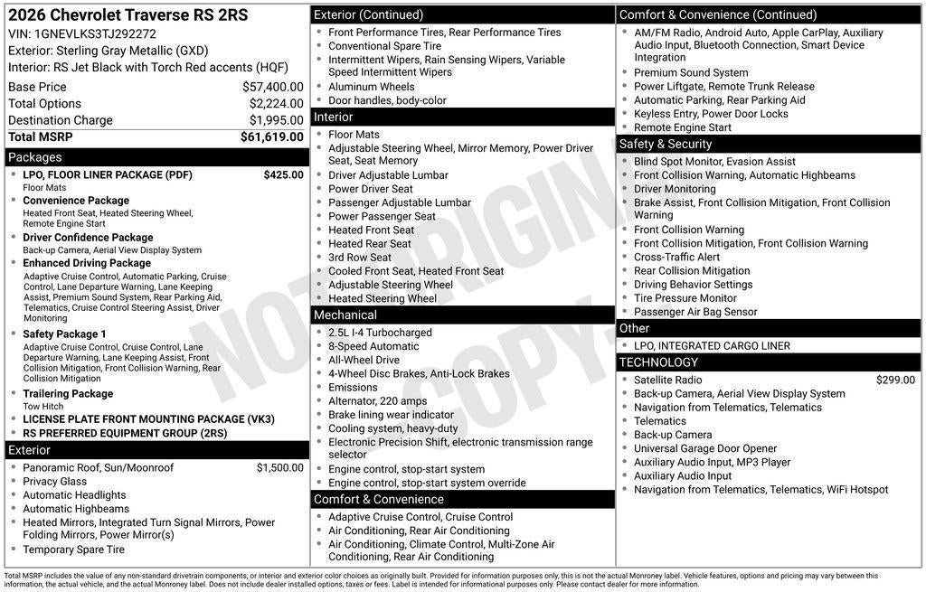 2026 Chevrolet Traverse RS