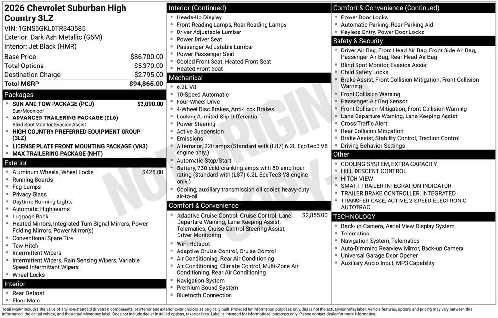 2026 Chevrolet Suburban High Country