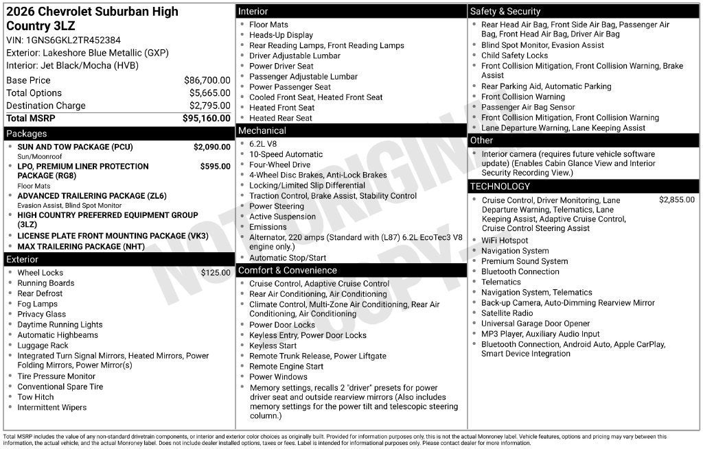 2026 Chevrolet Suburban High Country