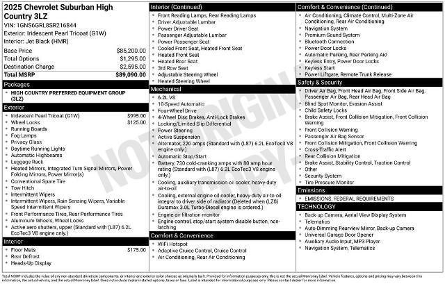 2025 Chevrolet Suburban High Country
