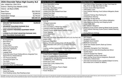 2026 Chevrolet Tahoe High Country