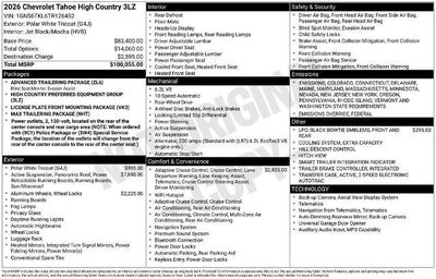 2026 Chevrolet Tahoe High Country
