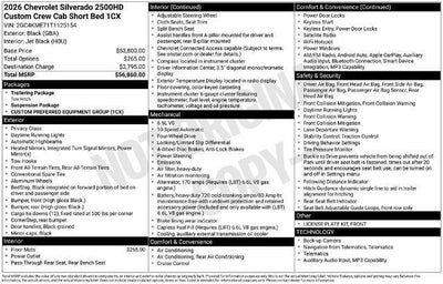 2026 Chevrolet Silverado 2500 HD Custom