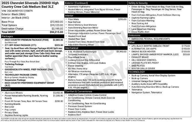 2025 Chevrolet Silverado 2500 HD High Country