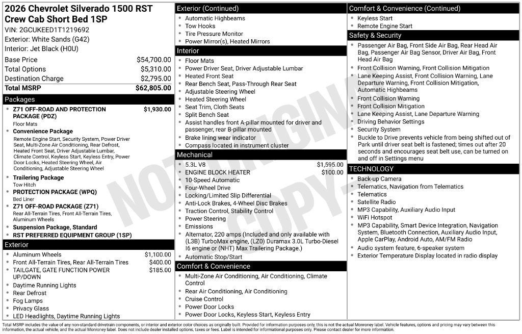 2026 Chevrolet Silverado 1500 RST