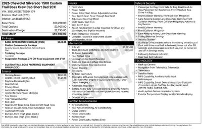 2026 Chevrolet Silverado 1500 Custom Trail Boss