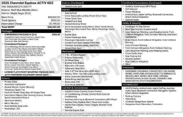 2026 Chevrolet Equinox ACTIV