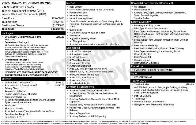 2026 Chevrolet Equinox RS