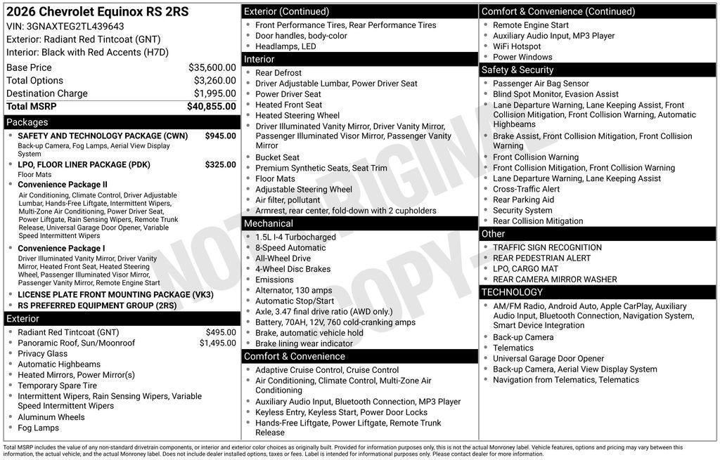 2026 Chevrolet Equinox RS