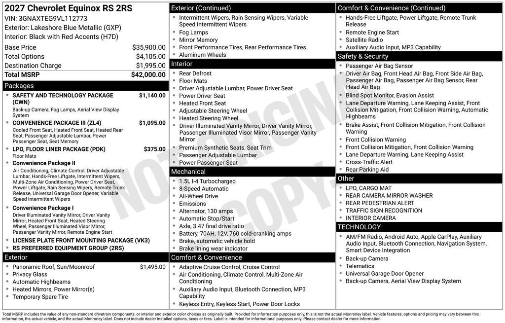 2027 Chevrolet Equinox RS
