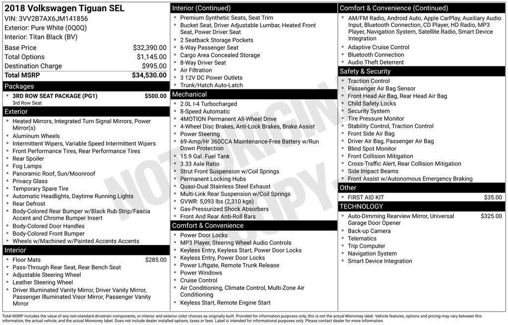 2018 Volkswagen Tiguan SEL