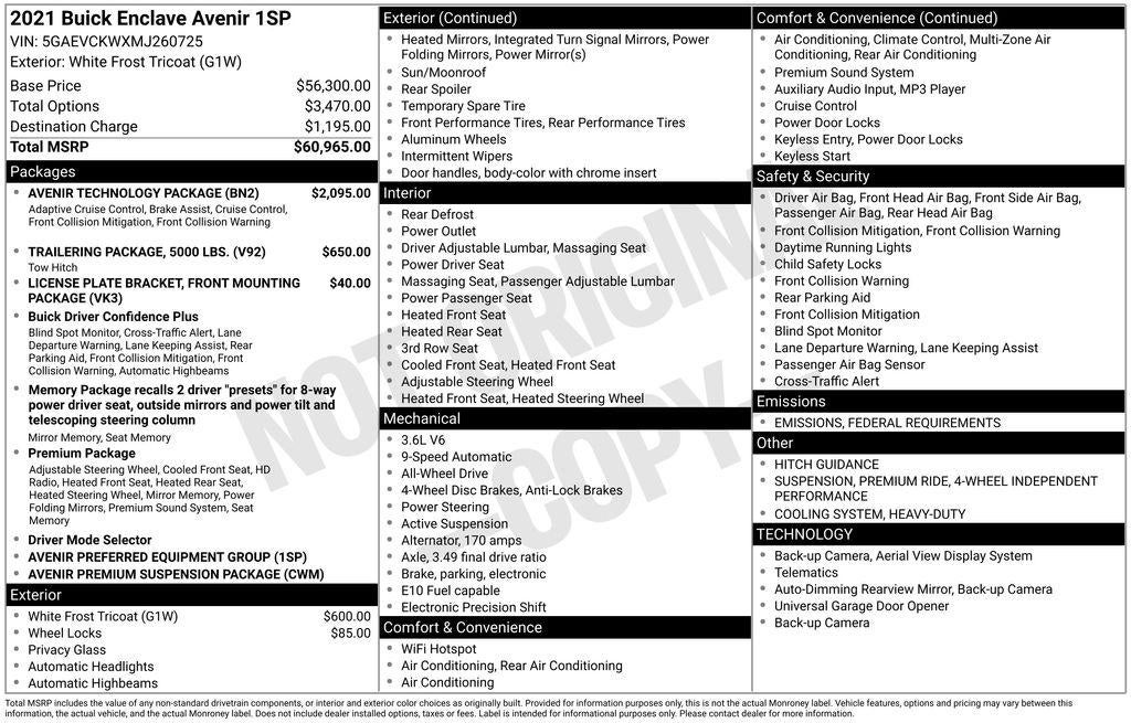 2021 Buick Enclave Avenir
