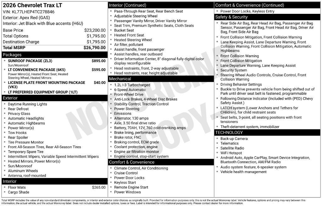 2026 Chevrolet Trax LT