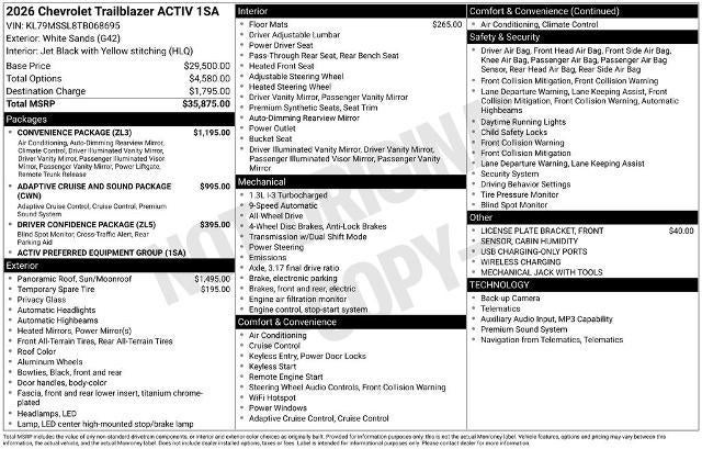 2026 Chevrolet Trailblazer ACTIV