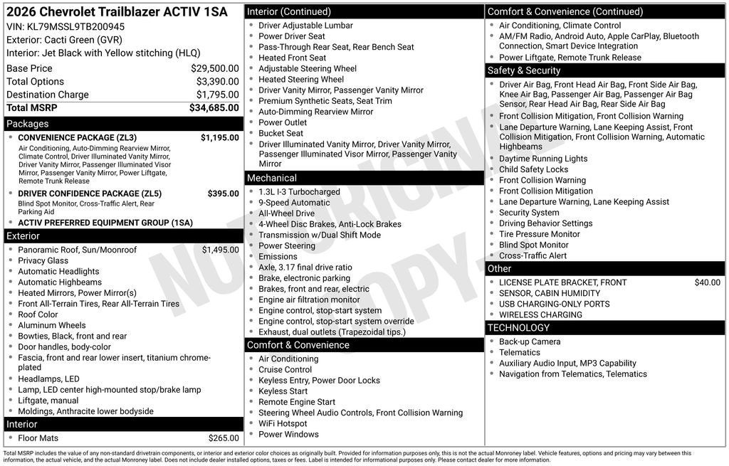 2026 Chevrolet Trailblazer ACTIV