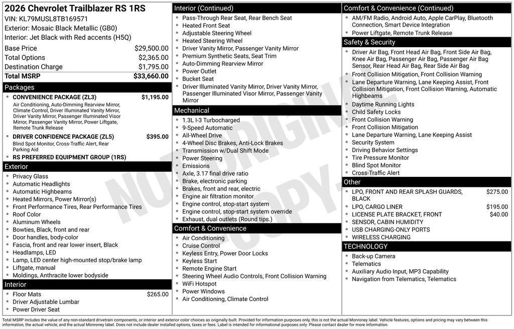 2026 Chevrolet Trailblazer RS